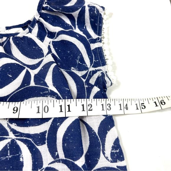 Crewcuts Girls Navy Blue White Geometric Dress Size 7 - Picture 7 of 8